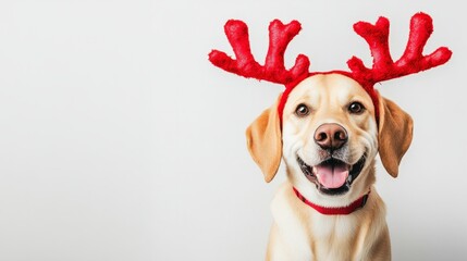 dog with reindeer antler