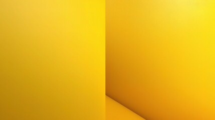 Bright Yellow Walls in 3D Perspective View