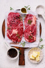 Raw beef  steak .style hugge.top veiw