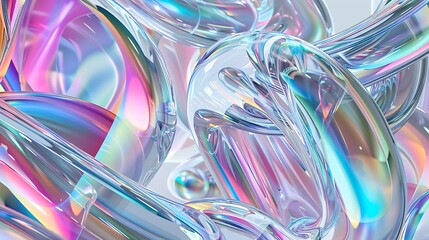 Abstract glass shape, dark background design, 3d render