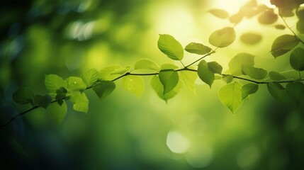 Obraz premium Lush Green Leaves Under Soft Sunlight