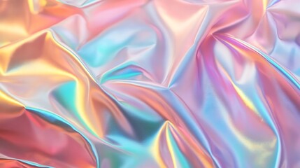 Naklejka premium Flowing Metallic glass Waves in Neon Blue and Pink on Dark Background - Abstract Design Concept