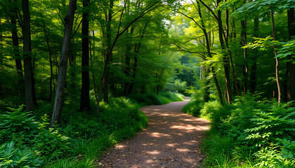 Fototapeta premium path in the garden forest isolated with white highlights, png