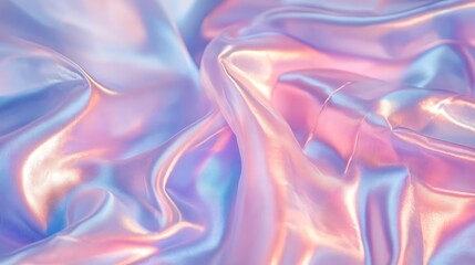 Fototapeta premium Flowing Metallic glass Waves in Neon Blue and Pink on Dark Background - Abstract Design Concept