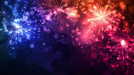 Fototapeta premium Vibrant Colorful Fireworks Display for New Year and Celebration Events
