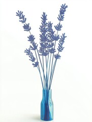 Fototapeta premium Elegant Lavender Bouquet in a Striped Vase