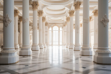 Fototapeta premium Palace interior background columns hall