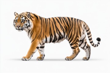 Obraz premium Wildlife. Big cat. Large tiger walking sideways.