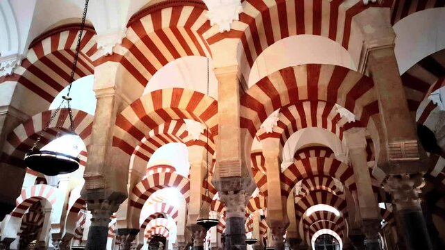 Interior of the Mosque-Cathedral, C&oacute;rdoba, Andalusia, Spain.