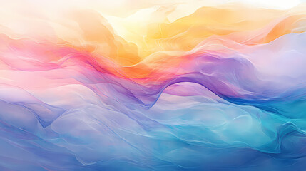 Ethereal dreamscape: a serene journey through fluid and luminous colors. Dreamscape. Illustration