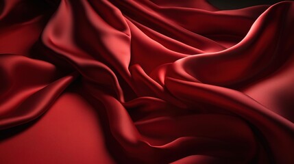 Fototapeta premium Elegant Red Silk Fabric Drapery Texture
