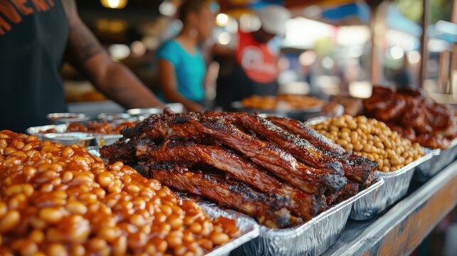 Vibrant Soul Food Stand at Detroit Market