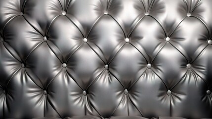 Elegant Silver Upholstery with Stylish Tufts and Bumps