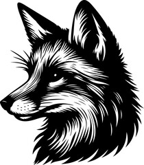 Obraz premium black and white fox silhouette