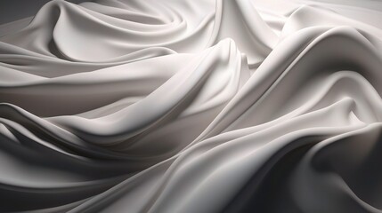 Fototapeta premium Elegant White Fabric Waves in Soft Light