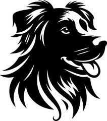 Fototapeta premium black and white dog head silhouette for logo brand