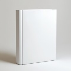 Blank white book cover on a plain background