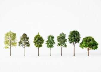 Obraz premium Diverse collection of lush green trees in a row