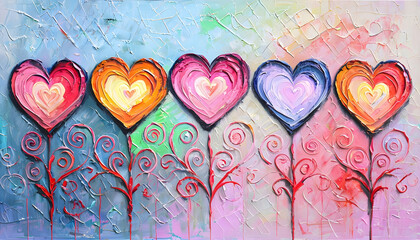 Impressionist Hearts Painting