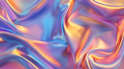 Naklejka premium Flowing Metallic glass Waves in Neon Blue and Pink on Dark Background - Abstract Design Concept