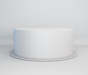 Cake mock-up 3d render minimal design isolated on white background