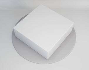 Cake mock-up 3d render minimal design isolated on white background