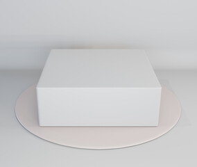 Cake mock-up 3d render minimal design isolated on white background
