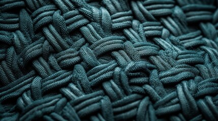 Fototapeta premium Textured Close-Up of Dark Woven Fabric