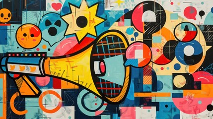 Obraz premium Abstract Megaphone Illustration