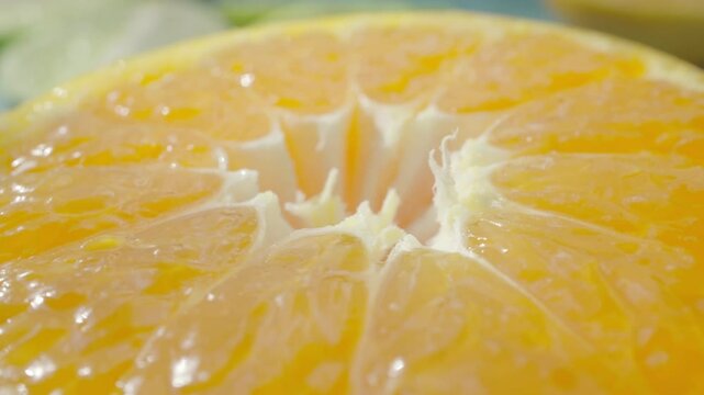 slice of mandarin on a white background