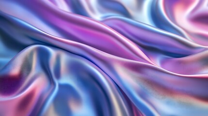 Obraz premium Flowing Metallic glass Waves in Neon Blue and Pink on Dark Background - Abstract Design Concept