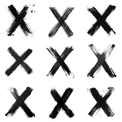 Sketchy hand drawn X marker and paint