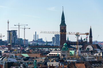 Obraz premium Copenhagen city skyline on sunny summer day, Denmark