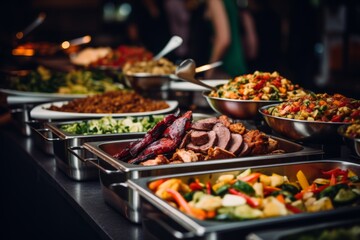 Close up of a buffet