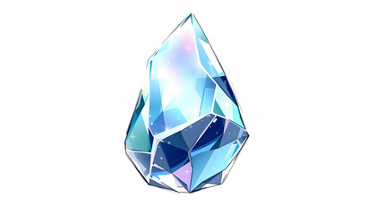 Fototapeta premium magic crystal 3 isolated with white highlights, png