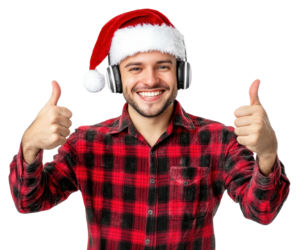 PNG Canadian Man man headphones expression.