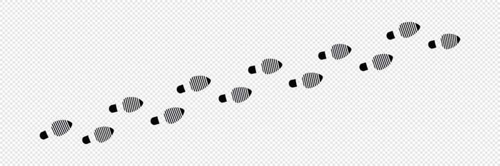 Vector Illustration Sign shoeprints .Track.  shoe vector trail . footprint . track   background . black transparent sign .