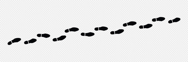 Vector Illustration Sign shoeprints .Track.  shoe vector trail . footprint . track   background . black transparent sign .