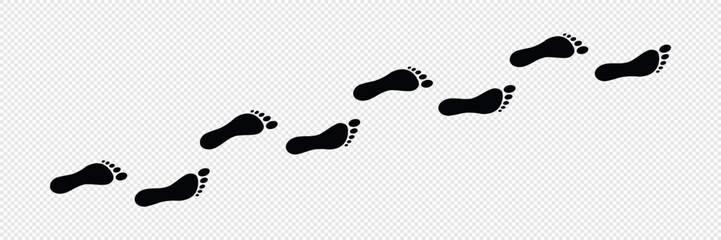Vector Illustration Sign shoeprints .Track.  shoe vector trail . footprint . track   background . black transparent sign .