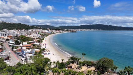 Bombinhas Skyline At Bombinhas In Santa Catarina Brazil. Beach Skyline. Nature Landscape. Summer Travel. Bombinhas Skyline At Bombinhas In Santa Catarina Brazil. Tropical Scenery.
