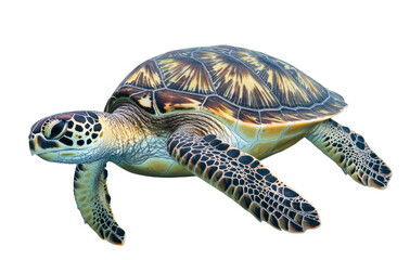 Fototapeta premium Sea Turtle Illustration on Transparent Background