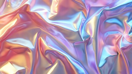 Obraz premium Flowing Metallic glass Waves in Neon Blue and Pink on Dark Background - Abstract Design Concept