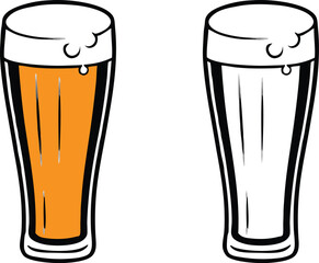 Beer Mug Icons  Vector Illustrations Of Glass With Foamy Beer Alcoholic Drink. Party Concept.