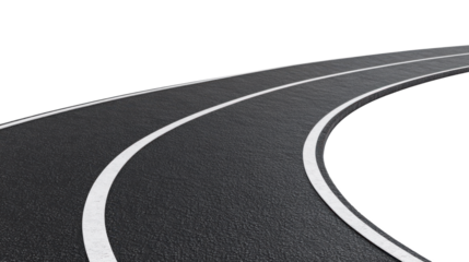 Curved Running Track on Transparent Background