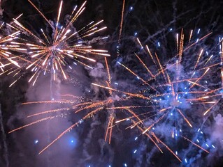 Bonfire night Fireworks at a community display in the UK