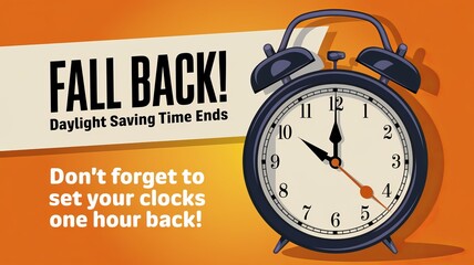 Fall back time change reminder: end of daylight saving - set clocks back one hour