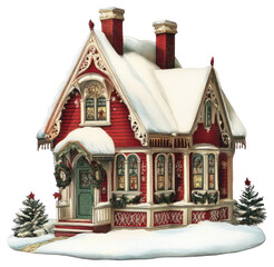 Fototapeta premium PNG Christmas house christmas cottage confectionery.