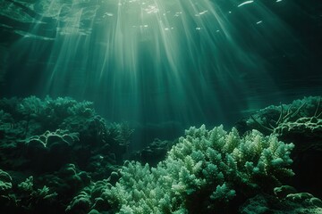 Obraz premium Sea life from the eyes of a diver, with underwater clarity and colors..