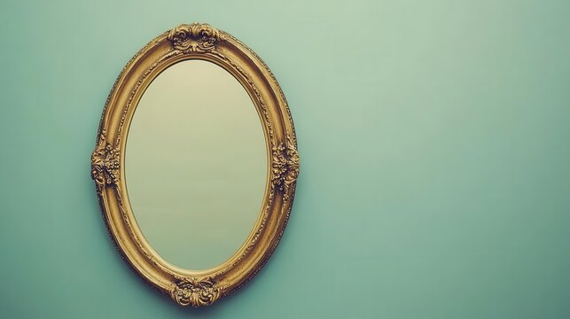 vintage oval photo frame isolated on a neutral background, featuring ornate detailing and an antique finish, suggesting nostalgia and sentimental value, perfect for displaying cherished memories