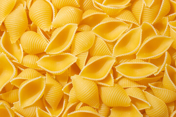 Uncooked Conchiglie Pasta: A Culinary Canvas of Conchiglie Macaroni, Creating a Lively and Textured...